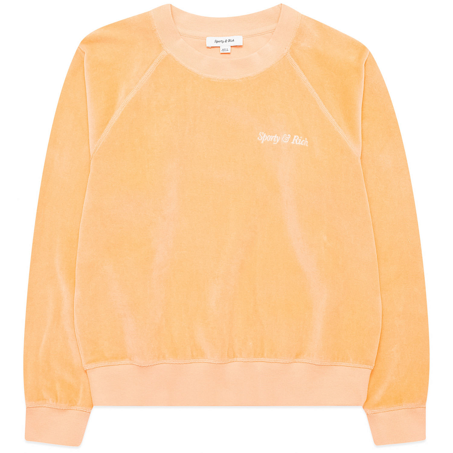 Толстовка SPORTY & RICH ITALIC LOGO RAGLAN SWEATER PEACH/WHITE - 1 фото Толстовка SPORTY & RICH ITALIC LOGO RAGLAN SWEATER в интернет магазине Peakwww.peakstore.ru - 1 фото