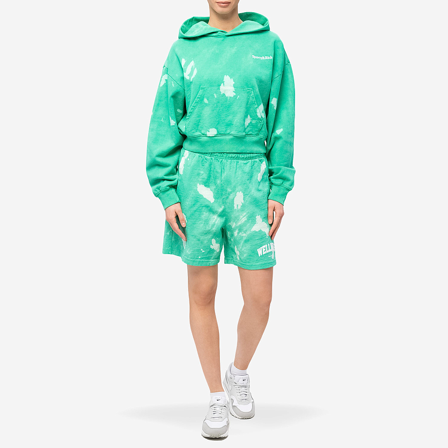 Толстовка SPORTY & RICH SERIF LOGO EMBROIDERED TIE DYE CROPPED HOODIE в интернет-магазине Peak Conceptwww.peakstore.ru - 4 фото