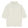 Поло AURALEE WRINKLED WOOL POLYESTER HIGH GAUGE KNIT POLO IVORY WHITE