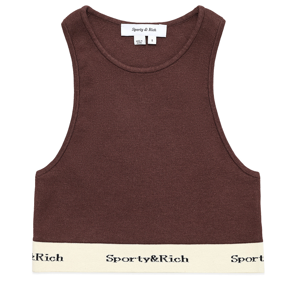 Топ SPORTY & RICH SERIF LOGO RIBBED CROPPED TANK в интернет-магазине Peak Conceptwww.peakstore.ru - 12 фото