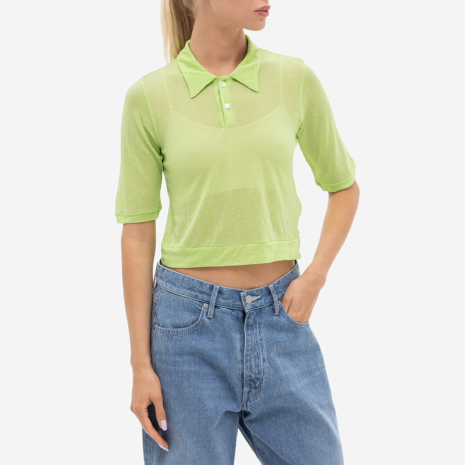 Поло AURALEE HARD TWIST COTTON GAUZE SHORT POLO в интернет-магазине Peak Conceptwww.peakstore.ru - 2 фото