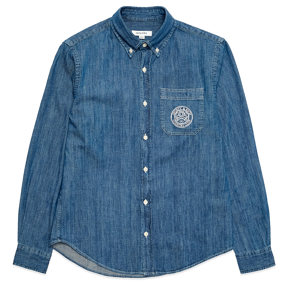 Рубашка SPORTY & RICH CONNECTICUT CREST DENIM SHIRT в интернет-магазине Peak Conceptwww.peakstore.ru - 3 фото