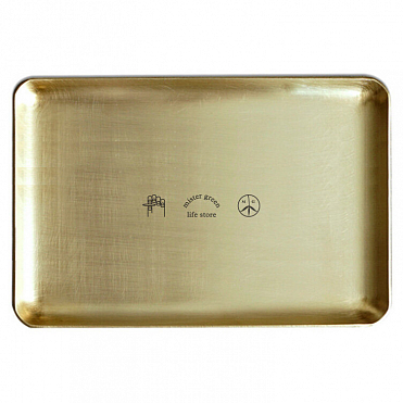 Поднос MISTER GREEN XL Logo Rolling Tray Heavy Brass A/S 