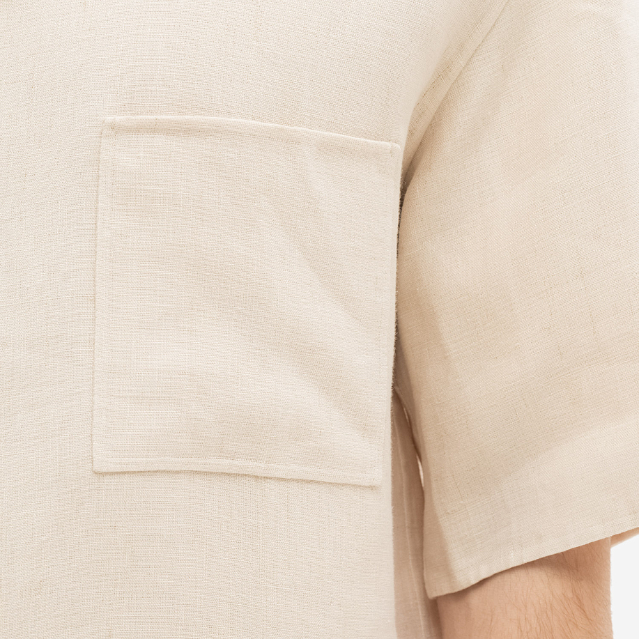 Рубашка AURALEE DOUBLE CLOTH LINEN HAND SEWN HALF SLEEVED SHIRT в интернет-магазине Peak Conceptwww.peakstore.ru - 8 фото