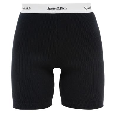 Велосипедки SPORTY & RICH SERIF LOGO RIBBED BIKER SHORT LOUNGE в интернет магазине Peak